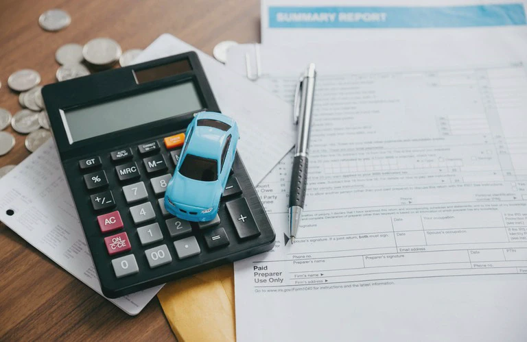 kalkulator, samochód